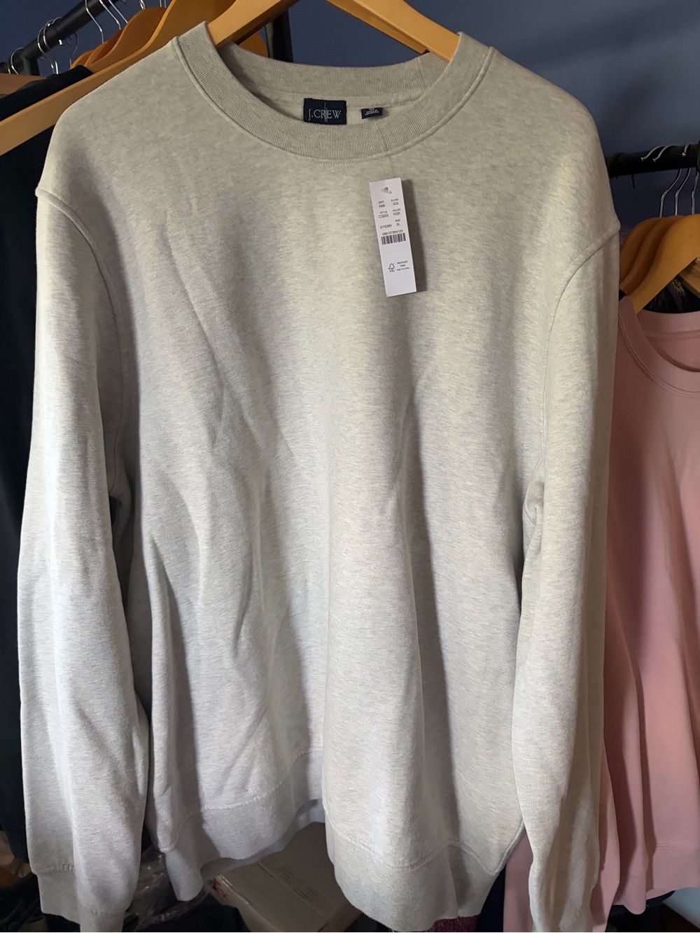 J. Crew Men's Crewneck Sweater — Light Heather Gray